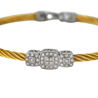 ALOR | Pave Diamond Stainless Steel Cable Bracelet