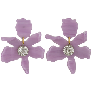 Lavender Small Crystal Lily Earrings