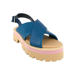 PAUL SMITH | Logan Blue Crisscross Leather Sandals