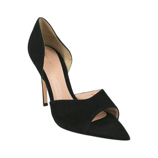 GIANVITO ROSSI | Black Suede Pointed Open-Toe Heels