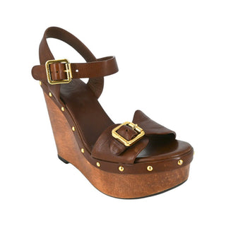 TORY BURCH | Tatum Leather Wooden Wedges