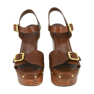 TORY BURCH | Tatum Leather Wooden Wedges