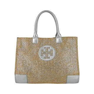 TORY BURCH | Ella Woven Metallic Tote Bag