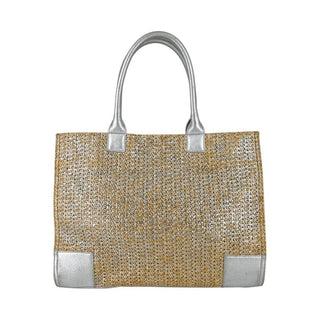 TORY BURCH | Ella Woven Metallic Tote Bag