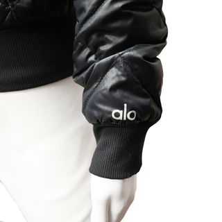 ALO YOGA | Black Puffer Bomber Jacket