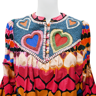 FARM RIO | Full Of Hearts Embroidered Blouse