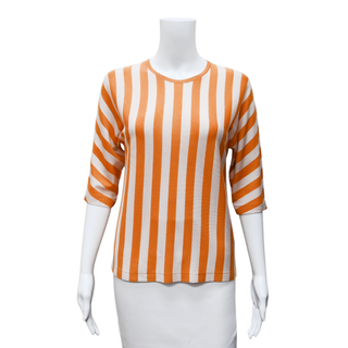 DRIES VAN NOTEN | Tangerine Striped Knit Top