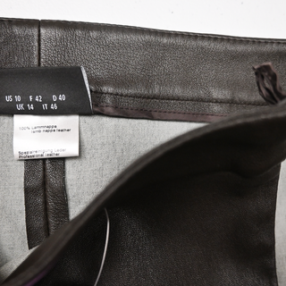 AKRIS | Dark Brown Nappa Leather Trousers