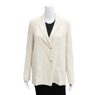 BRUNELLO CUCINELLI | Beige Sequin Embellished Blazer