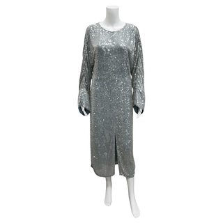 SALLY LAPOINTE | Steel Blue Sequin Midi Dress