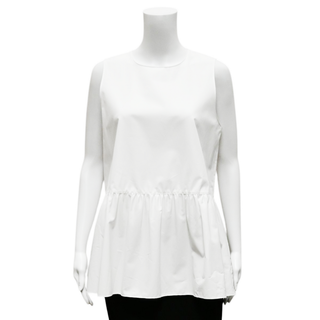 LAFAYETTE148 | White Cotton Peplum Blouse