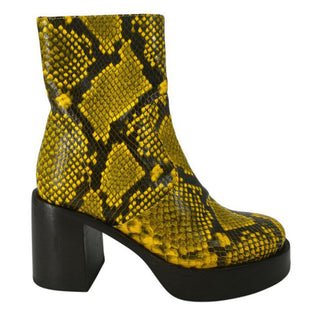 SIMON MILLER | Raid Snakeskin Embossed Platform Booties