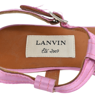 LANVIN | Pink Satin T-Strap Sandals