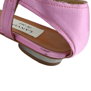 LANVIN | Pink Satin T-Strap Sandals