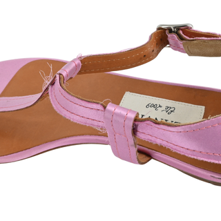 LANVIN | Pink Satin T-Strap Sandals
