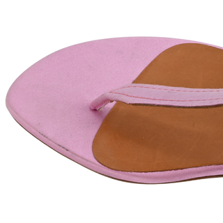 LANVIN | Pink Satin T-Strap Sandals