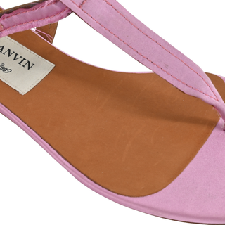 LANVIN | Pink Satin T-Strap Sandals
