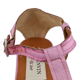 LANVIN | Pink Satin T-Strap Sandals