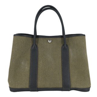 HERMES | Olive Canvas Garden Party Tote Bag