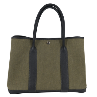 HERMES | Olive Canvas Garden Party Tote Bag