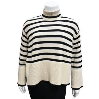 TOTEME | Signature Neutral Stripe Turtleneck Sweater