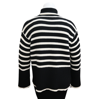 TOTEME | Signature Black Stripe Turtleneck Sweater