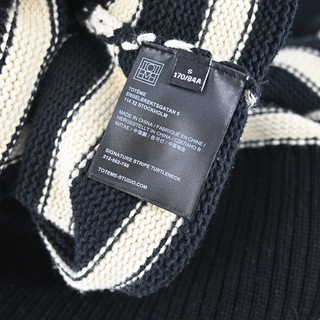 TOTEME | Signature Black Stripe Turtleneck Sweater