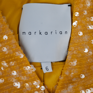 MARKARIAN | Valerie Yellow Sequin Halter Dress