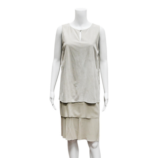 BRUNELLO CUCINELLI | Gray Layered Shift Dress