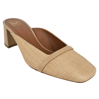 MALONE SOULIERS | Carmen Raffia Square-Toe Mules