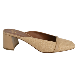 MALONE SOULIERS | Carmen Raffia Square-Toe Mules