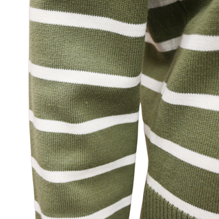 VERONICA BEARD | Green Dianora Striped Knit Henley Top