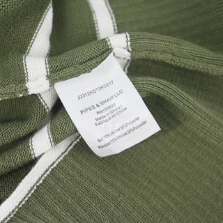 VERONICA BEARD | Green Dianora Striped Knit Henley Top