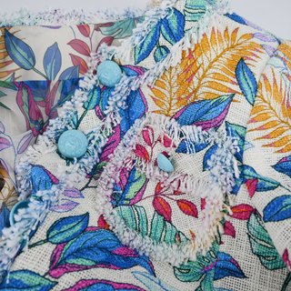 MAISON COMMON | Multicolor Palm-Print Tweed Jacket