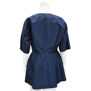 DIOR | Navy Silk Zip Short-Sleeve Jacket