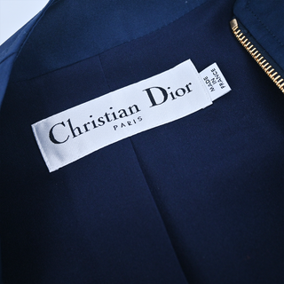 DIOR | Navy Silk Zip Short-Sleeve Jacket