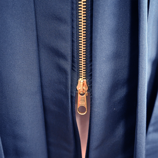 DIOR | Navy Silk Zip Short-Sleeve Jacket