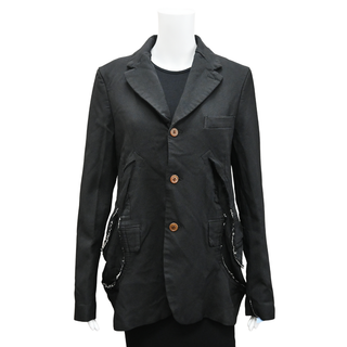 COMME DES GARCONS | Black Polyester Distressed Blazer