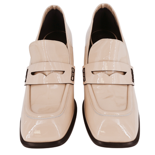 GIAMPAOLO VIOZZI | Nude Patent Leather Heeled Loafers