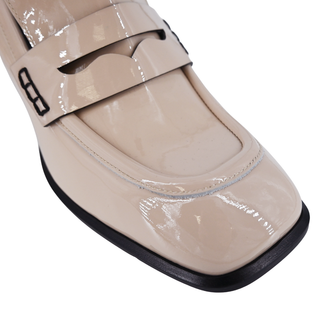 GIAMPAOLO VIOZZI | Nude Patent Leather Heeled Loafers