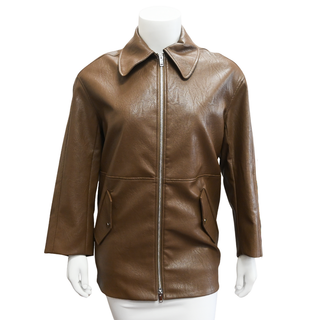 NICHOLAS | Jael Tobacco Moto Faux-Leather Coat