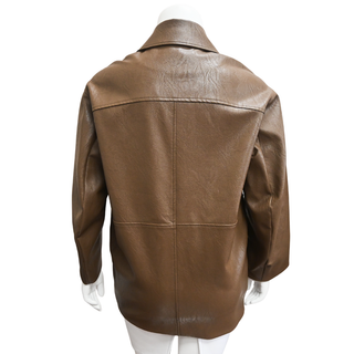 NICHOLAS | Jael Tobacco Moto Faux-Leather Coat