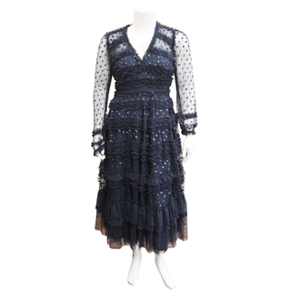 NEEDLE&THREAD | Vivian Navy Embellished Gown