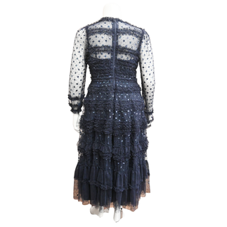 NEEDLE&THREAD | Vivian Navy Embellished Gown