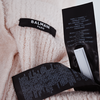 BALMAIN | Light Pink Zip Knit Skirt