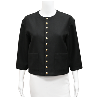 CELINE | Collarless Wool-Blend Button-Up Jacket