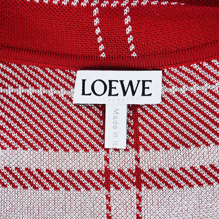 LOEWE | Red Plaid-Check Jacquard Polo Top