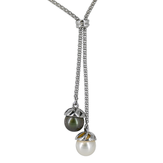 &nbsp; | Dual Pearl Lariat Necklace