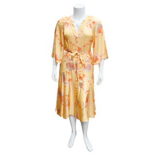 MARCH II | Abstract Floral Print Satin Dress