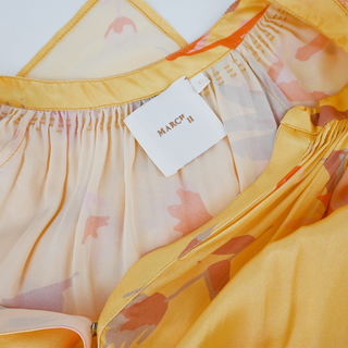 MARCH II | Abstract Floral Print Satin Dress